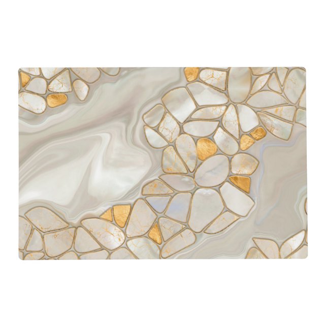 Mother of pearl and gold cells Abstract Placemat (Front)