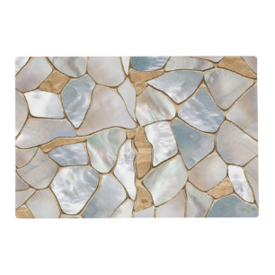Mother of pearl and Gold cells abstract Placemat