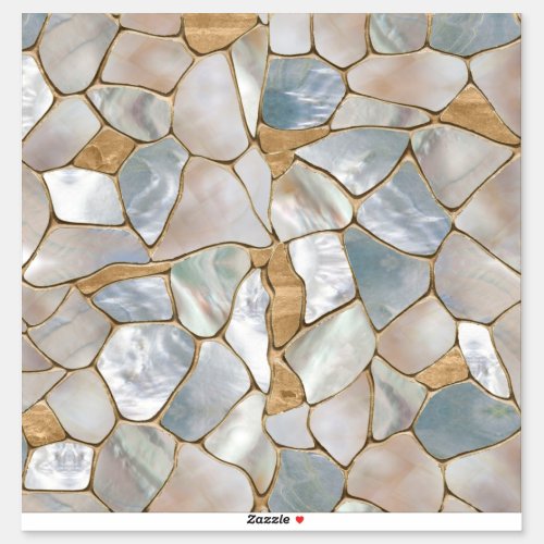 Mother of pearl and Gold cells abstract Sticker