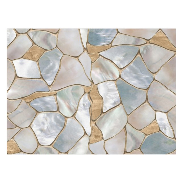 Mother of pearl and Gold cells abstract Tablecloth (Front (Horizontal))