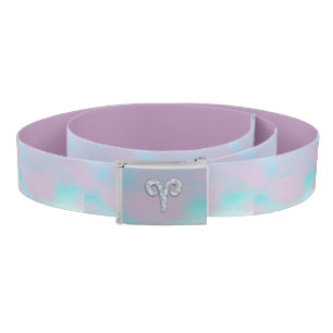 Mother of Pearl Aries Zodiac Symbol Decor Belt
