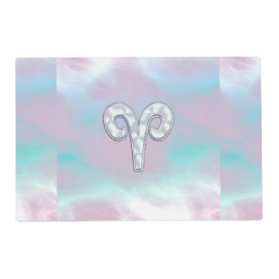 Mother of Pearl Aries Zodiac Symbol Decor Placemat