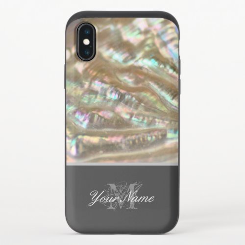 Mother of pearl as luxury smartphone design iPhone x slider case