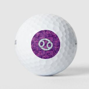 Mother of Pearl Cancer Zodiac Sign on Digital Camo Golf Balls