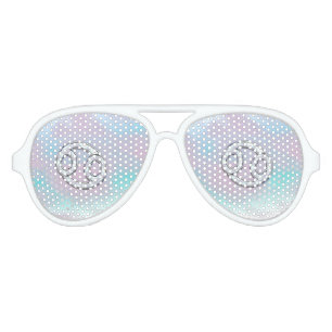 Mother of Pearl Cancer Zodiac Symbol Decor Aviator Sunglasses