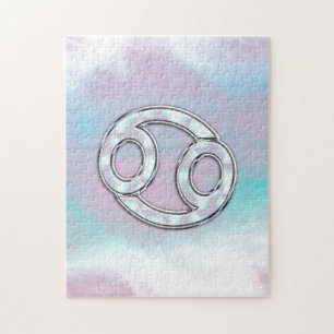 Mother of Pearl Cancer Zodiac Symbol Decor Jigsaw Puzzle