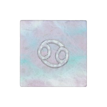 Mother Of Pearl Cancer Zodiac Symbol Decor Stone Magnet by MustacheShoppe at Zazzle