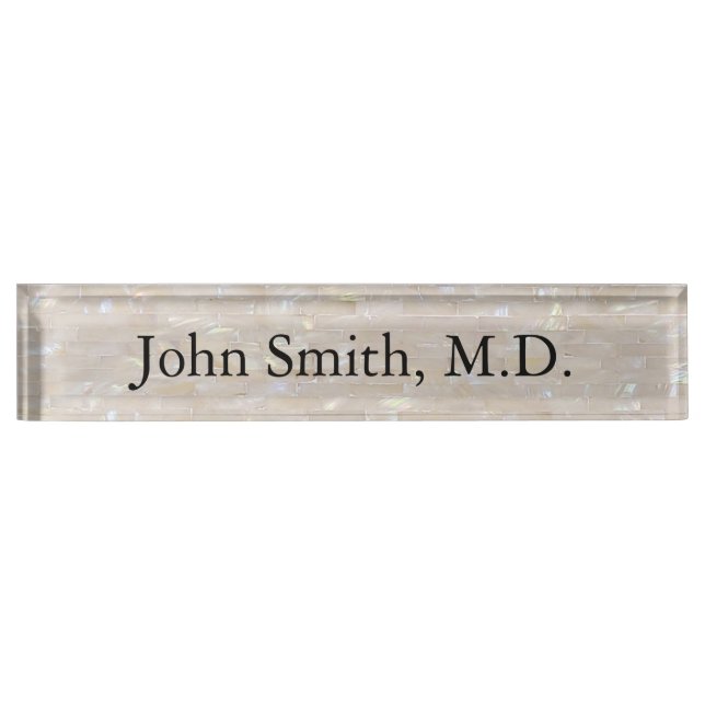 Mother of Pearl Customizable Name Plate (Front)