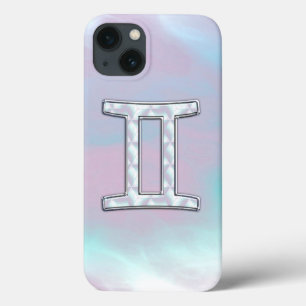 Mother of Pearl Decor Gemini Zodiac Symbol iPhone 13 Case