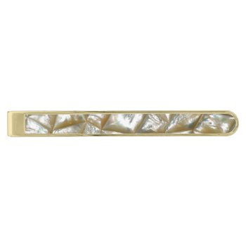 Mother Of Pearl Design Gold Finish Tie Bar by kahmier at Zazzle