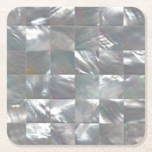 Mother of Pearl Design Square Paper Coaster