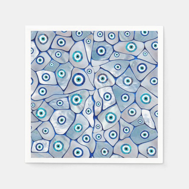 Mother of pearl Evil Eye Pattern Napkins (Front)