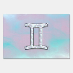 Mother of Pearl Gemini Zodiac Symbol Sign
