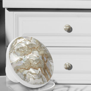 Mother of pearl Golden Tree Ceramic Knob