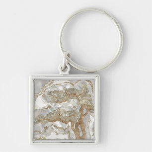 Mother of pearl Golden Tree Keychain