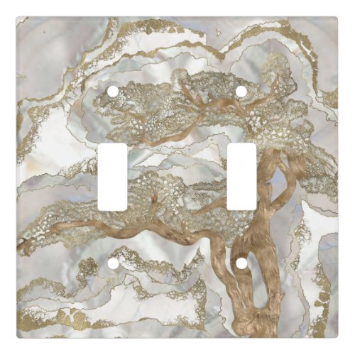 Mother of pearl Golden Tree Light Switch Cover