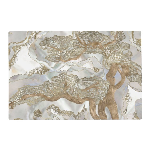 Mother of pearl Golden Tree Placemat (Front)