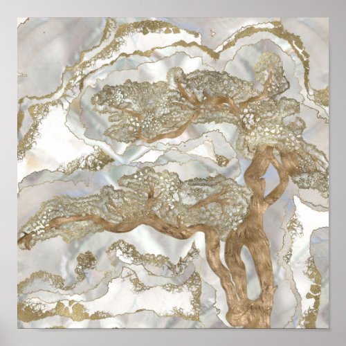 Mother of pearl Golden Tree Poster
