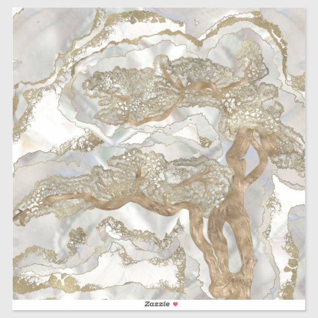 Mother of pearl Golden Tree Sticker (Sheet)