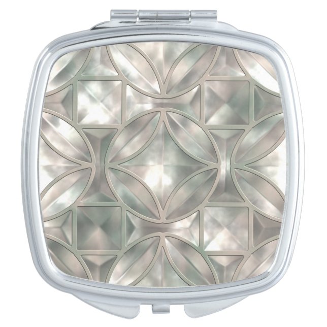 Mother of Pearl Imitation Compact Mirror (Front)