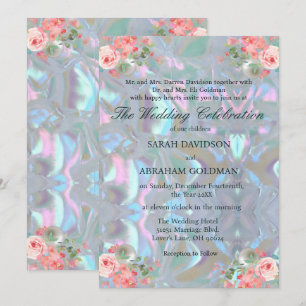 Mother of Pearl Iridescent Elegant Wedding Invita Invitation