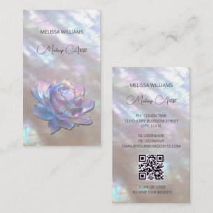 Mother-of-pearl Iridescent Peony Business Card