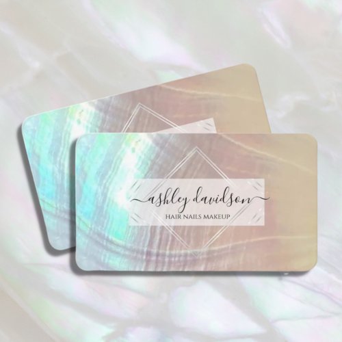 Mother of Pearl Iridescent Seashell Business Cards