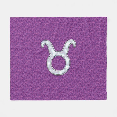 Mother of Pearl Like Taurus Symbol on Digital Camo Fleece Blanket