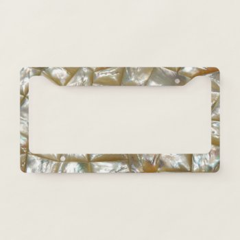 Mother Of Pearl Look License Plate Frame by kahmier at Zazzle