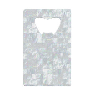 Mother Of Pearl Mosaic Credit Card Bottle Opener