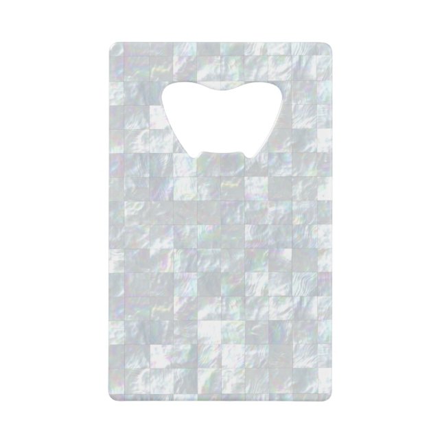 Mother Of Pearl Mosaic Credit Card Bottle Opener (Front)