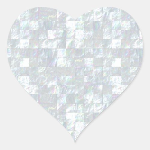 Mother Of Pearl Mosaic Heart Sticker