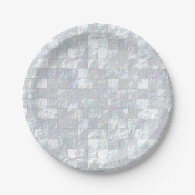 Mother Of Pearl Mosaic Paper Plates (Front)