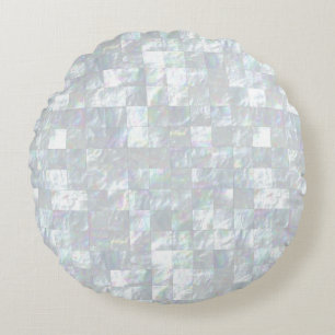 Mother Of Pearl Mosaic Round Pillow