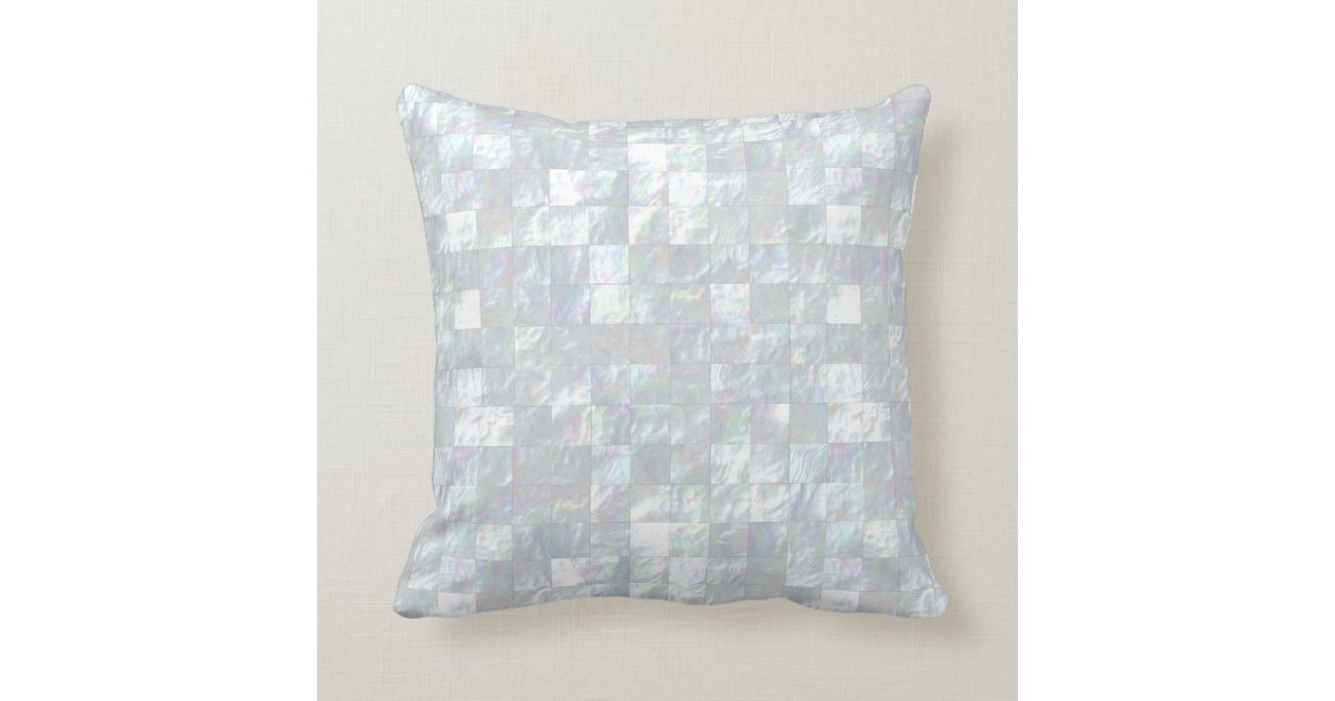 Mother Of Pearl Mosaic Throw Pillow Zazzle Com