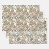 Mother of Pearl Mosaic Wrapping Paper Sheet Set