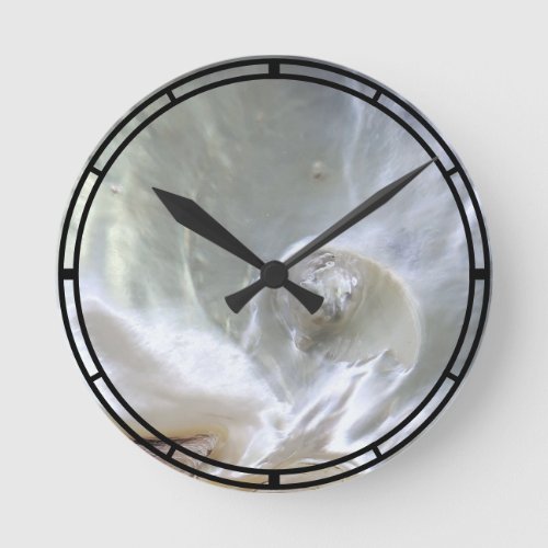 Mother_Of_Pearl Nacre Photo Round Clock