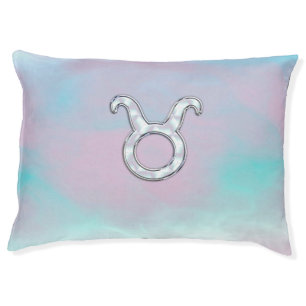 Mother of Pearl Nacre Style Taurus Zodiac Sign Pet Bed