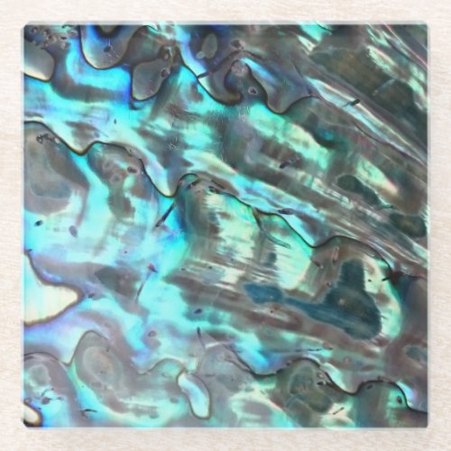 Mother of Pearl Photo Texture Glass Coaster