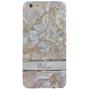 Mother Of Pearl Pink Triangle Tiled Name Plate Barely There Iphone 6 Plus Case by CustomizedCreationz at Zazzle