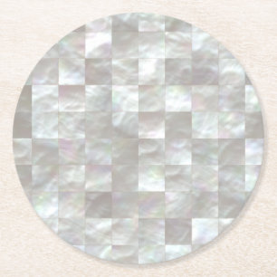 Mother of Pearl. Round Paper Coaster