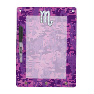 Mother of Pearl Scorpio Zodiac Pink Digital Camo Dry-Erase Board