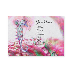 MOTHER OF PEARL & SEAHORSE MONOGRAM pink fuchsia Business Card