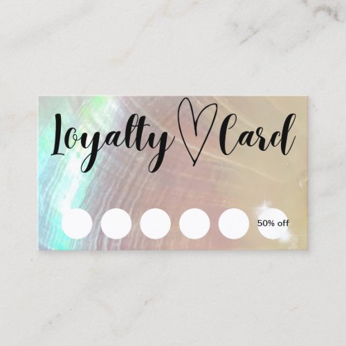 Mother of pearl Seashell Customer Loyalty Card