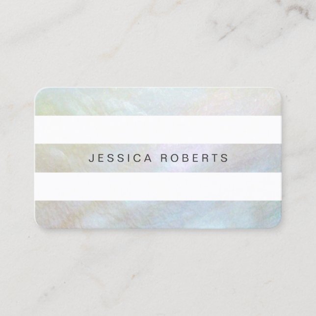 Mother of Pearl Stripes Elegant Simple Pattern Business Card (Front)