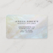 Mother of Pearl Stripes Elegant Simple Pattern Business Card (Back)