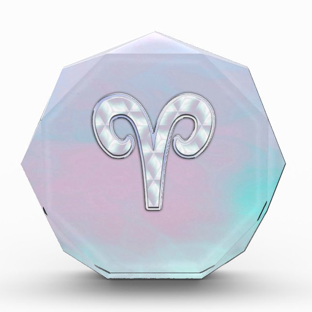 Mother of Pearl Style Aries Symbol Award (Front)