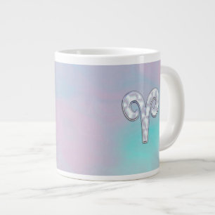 Mother of Pearl Style Aries Symbol Giant Coffee Mug