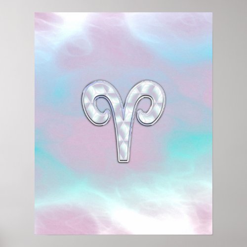 Mother of Pearl Style Aries Zodiac Sign