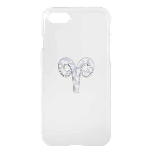 Mother of Pearl Style Aries Zodiac Sign Uncommon iPhone Case (Back)